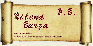 Milena Burza vizit kartica